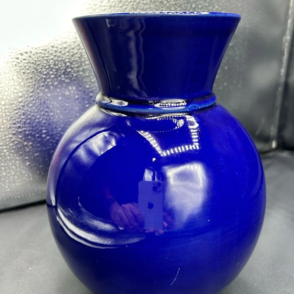 RESERVED FOR MICHELLE Mid Century Cobalt Blue Scheurich Germany Vase 535…